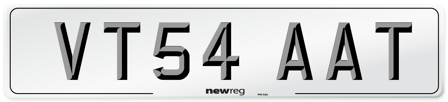 VT54 AAT Number Plate from New Reg